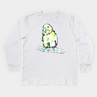 Watercolour budgie Kids Long Sleeve T-Shirt